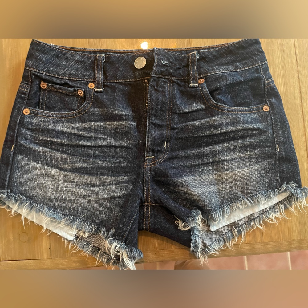 American Eagle Outfitters. Dark denim jean shorts. Size 0.